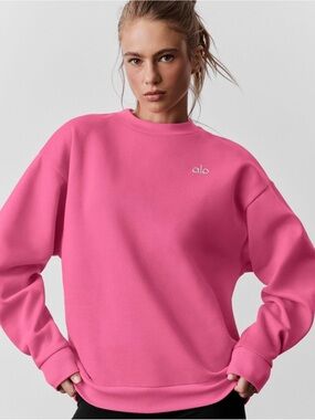 ALO Yoga Pink Oversized Crewneck Sweatshirt. Size M